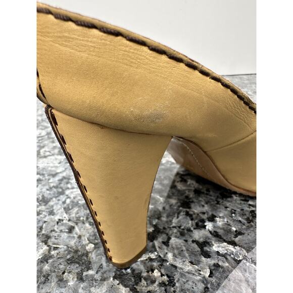 GIUSEPPE ZANOTTI Beige Patent Leather Open Toe Heel Pump Sz 39 - Picture 10 of 12